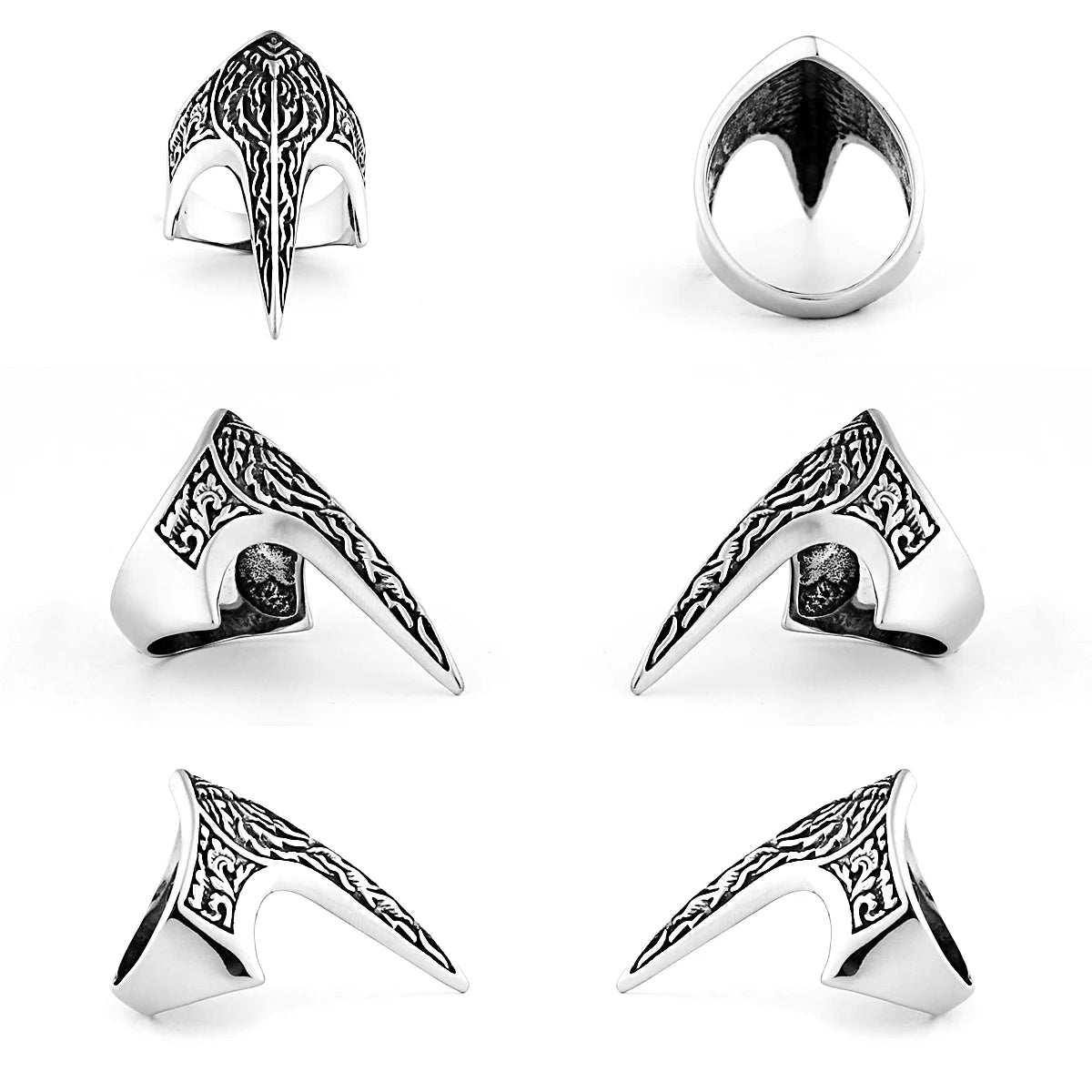 Anneaux Pointe Viking design créatif en Acier Inoxydable