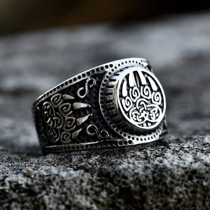 Anneaux Symbole Viking Patte d'ours Acier Inoxydable