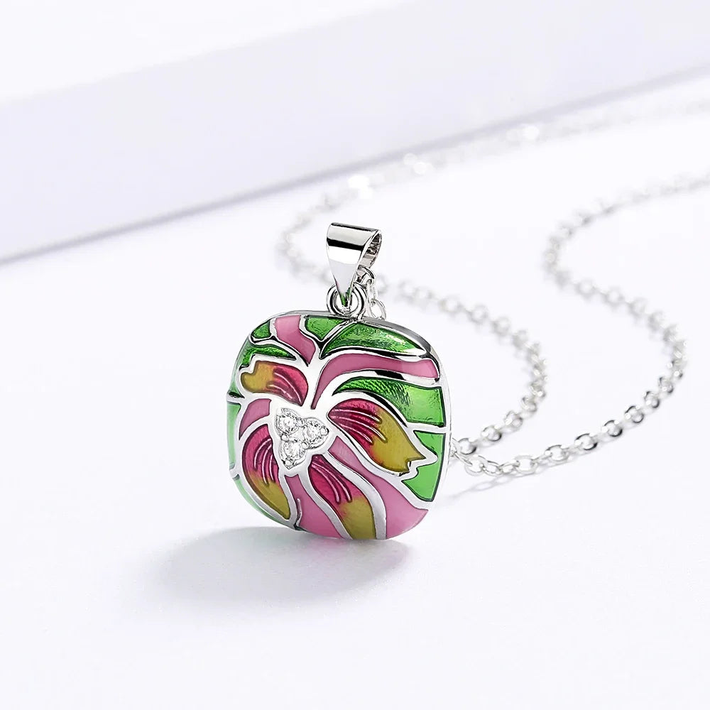 Pendentif Fleurs élégante Argent S 925&Zirconium