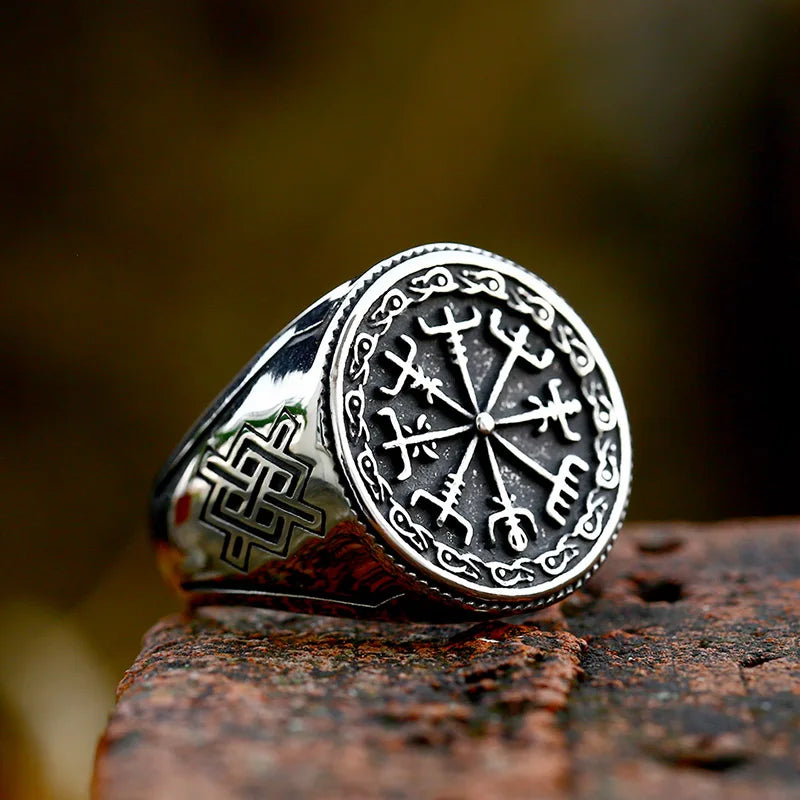 Anneaux Design Rune Viking Acier Inoxydable