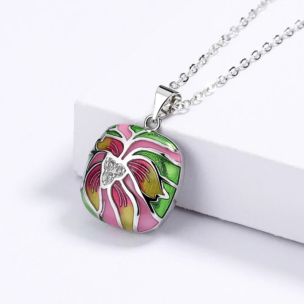 Pendentif Fleurs élégante Argent S 925&Zirconium