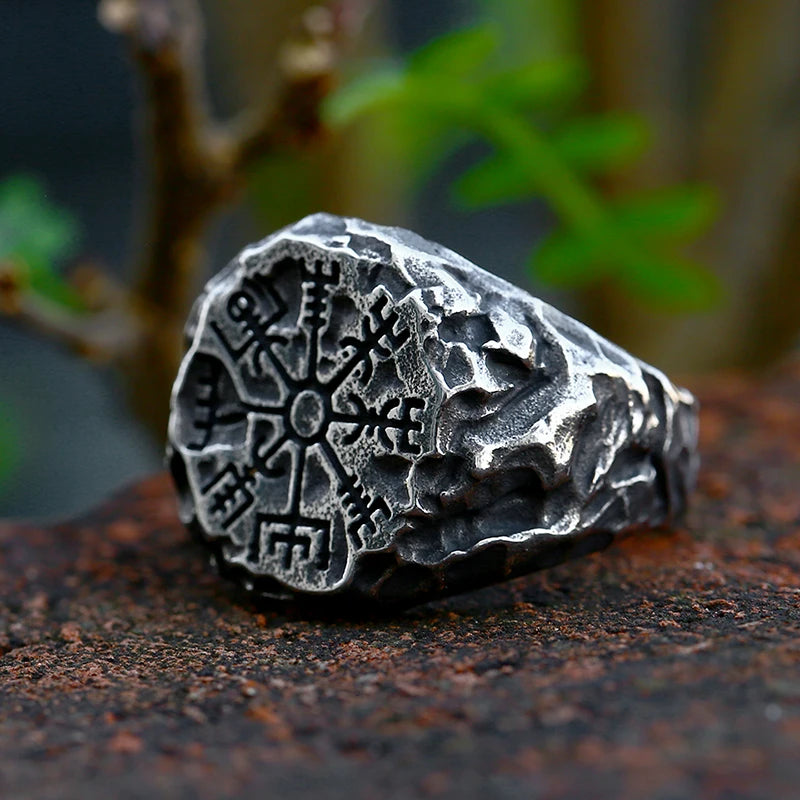 Anneaux Design Rune Viking Acier Inoxydable