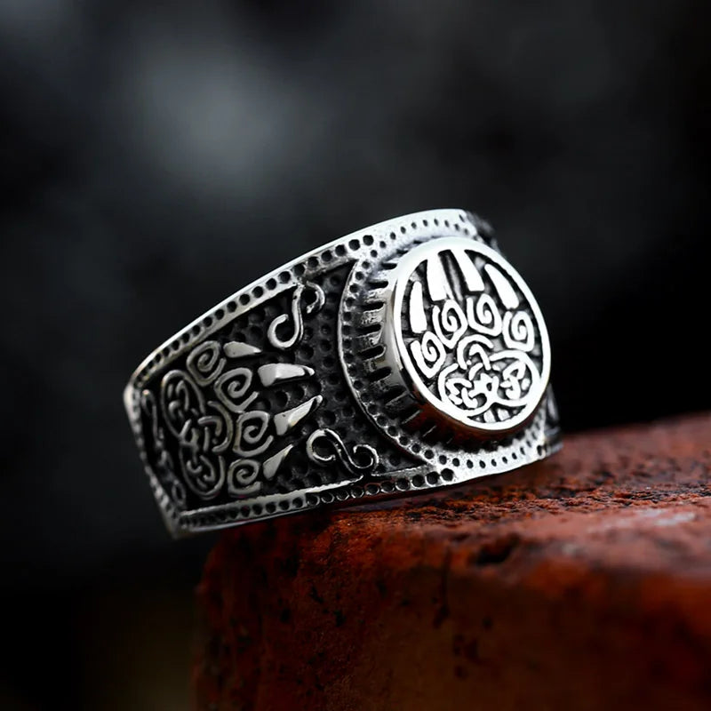 Anneaux Symbole Viking Patte d'ours Acier Inoxydable