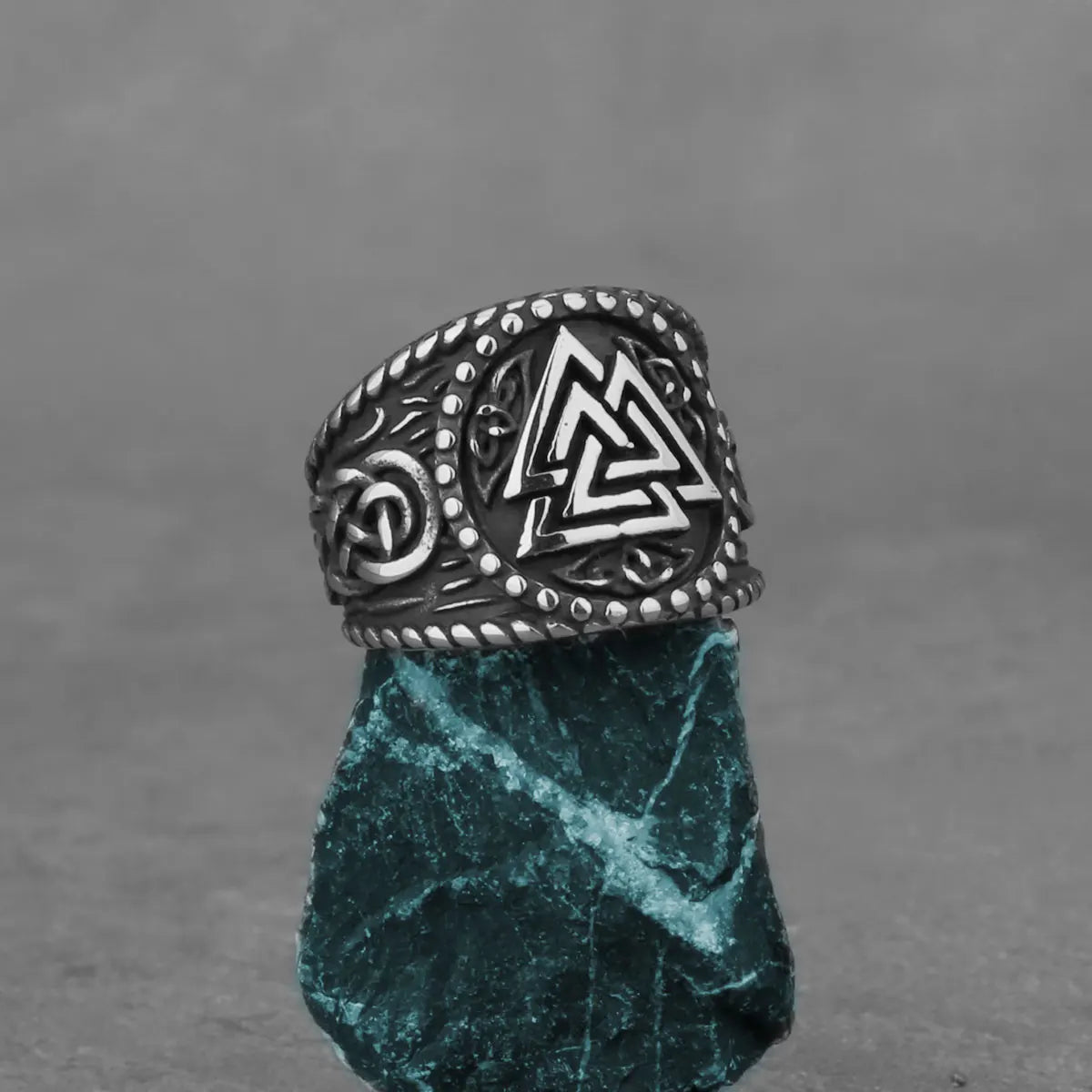 Anneaux Amulette Viking Valknut Acier Inoxydable