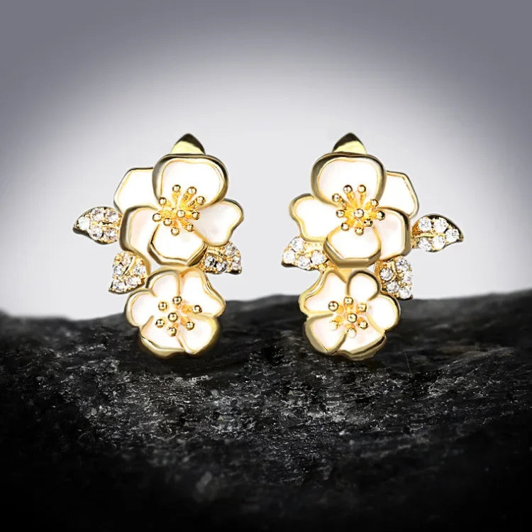Set Bijoux Fleurs de Jasmin Bague/Boucle d'oreilles/Pendentif