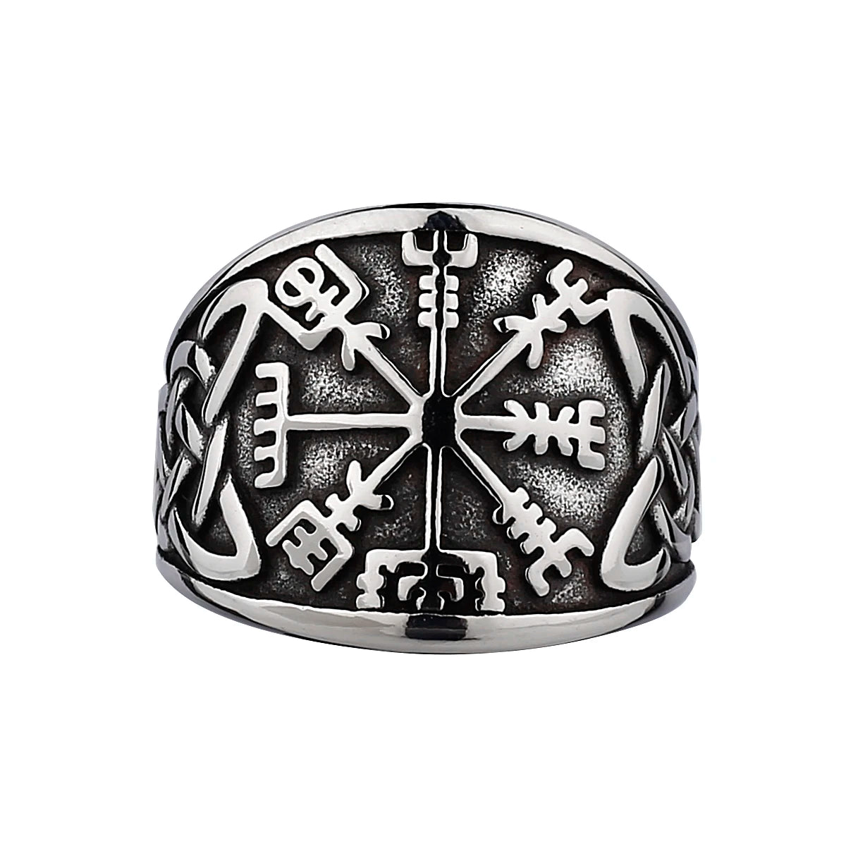 Viking Compass Rune 316L Stainless Steel Ring Men's Retro Fashion Creative Ring Scandinavian Accessories Gift Wholesale