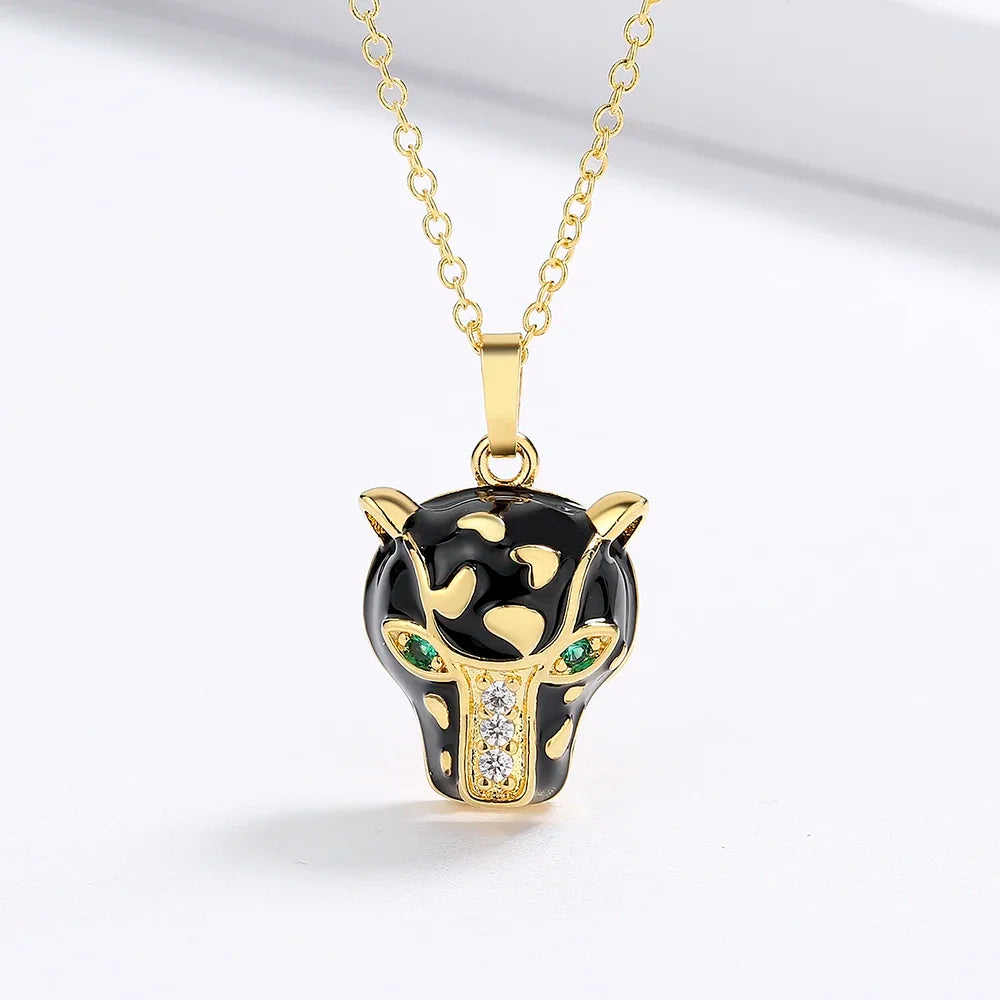 Pendentif Panthère Noire – Regard d'Émeraude Argent S925