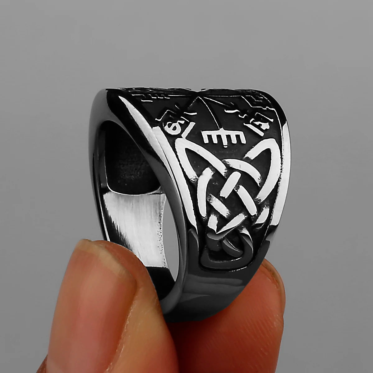 Viking Compass Rune 316L Stainless Steel Ring Men's Retro Fashion Creative Ring Scandinavian Accessories Gift Wholesale