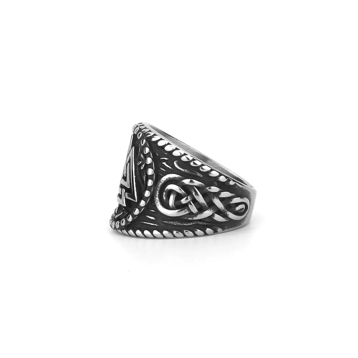 Anneaux Amulette Viking Valknut Acier Inoxydable