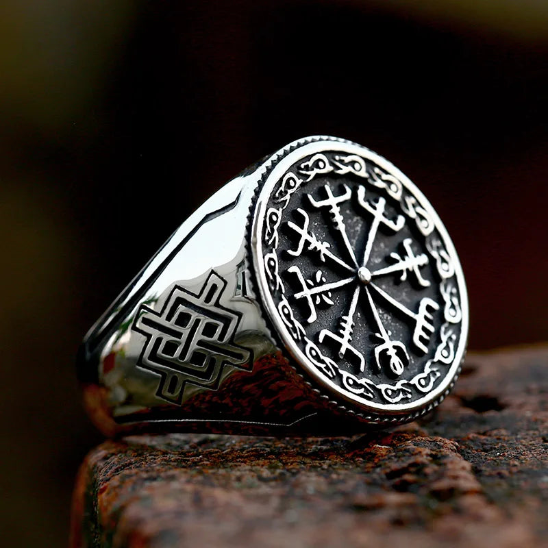 Anneaux Design Rune Viking Acier Inoxydable