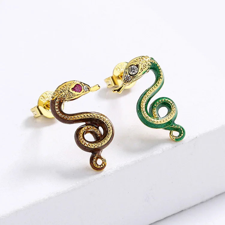 Set Bijoux Serpent entrelacé Bague/Boucle d'oreilles/Pendentif