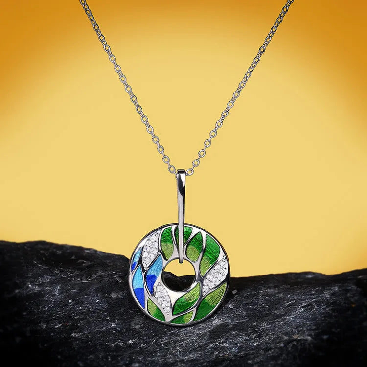Set bijoux Pendentif/Bagues/Boucle d'oreilles modèle Feuilles fait main