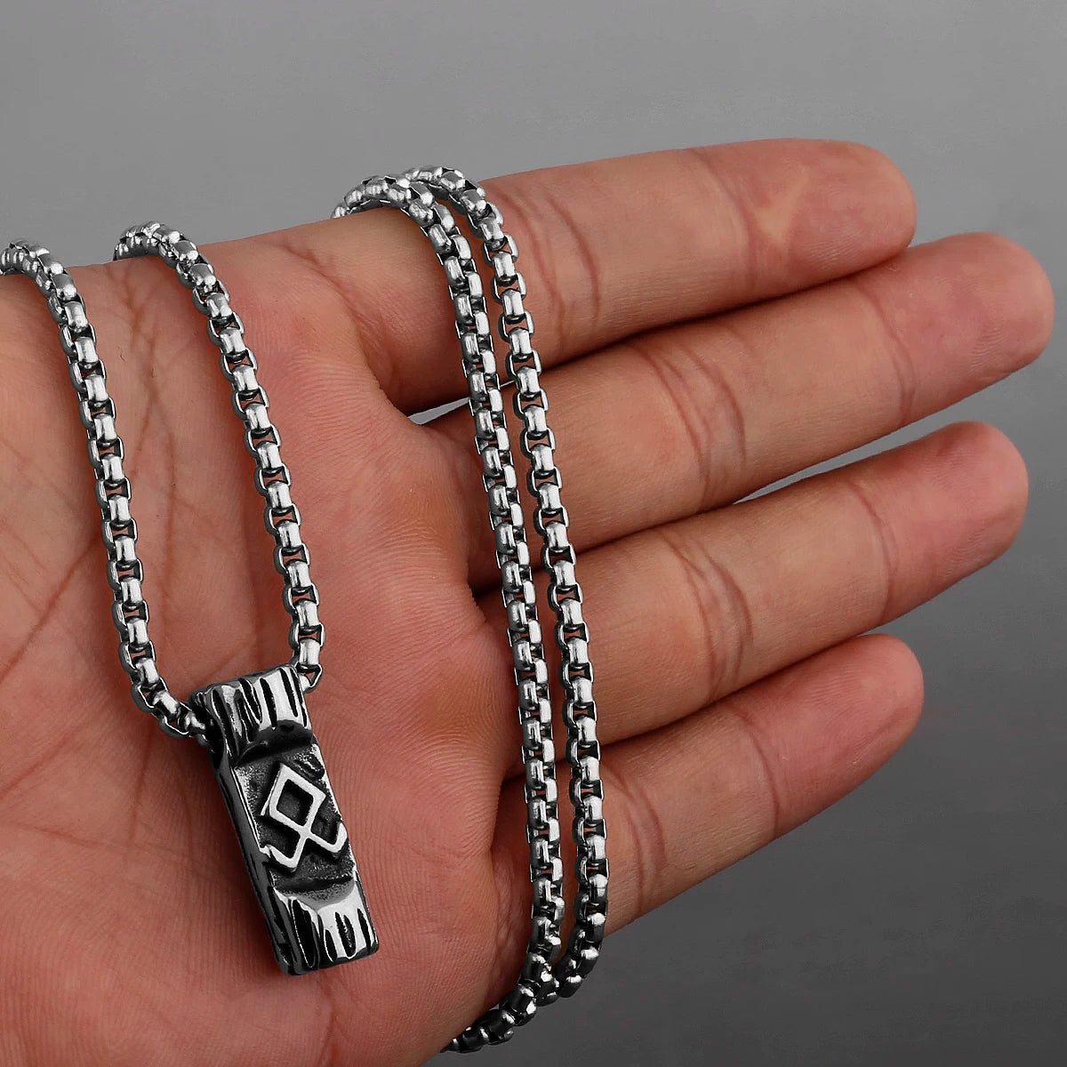 Stainless Steel Viking Axe Pendant Necklace Men's Celtic Valknut Imitation Weapon Mixed Gold Color Jewelry Gift for Boyfriend