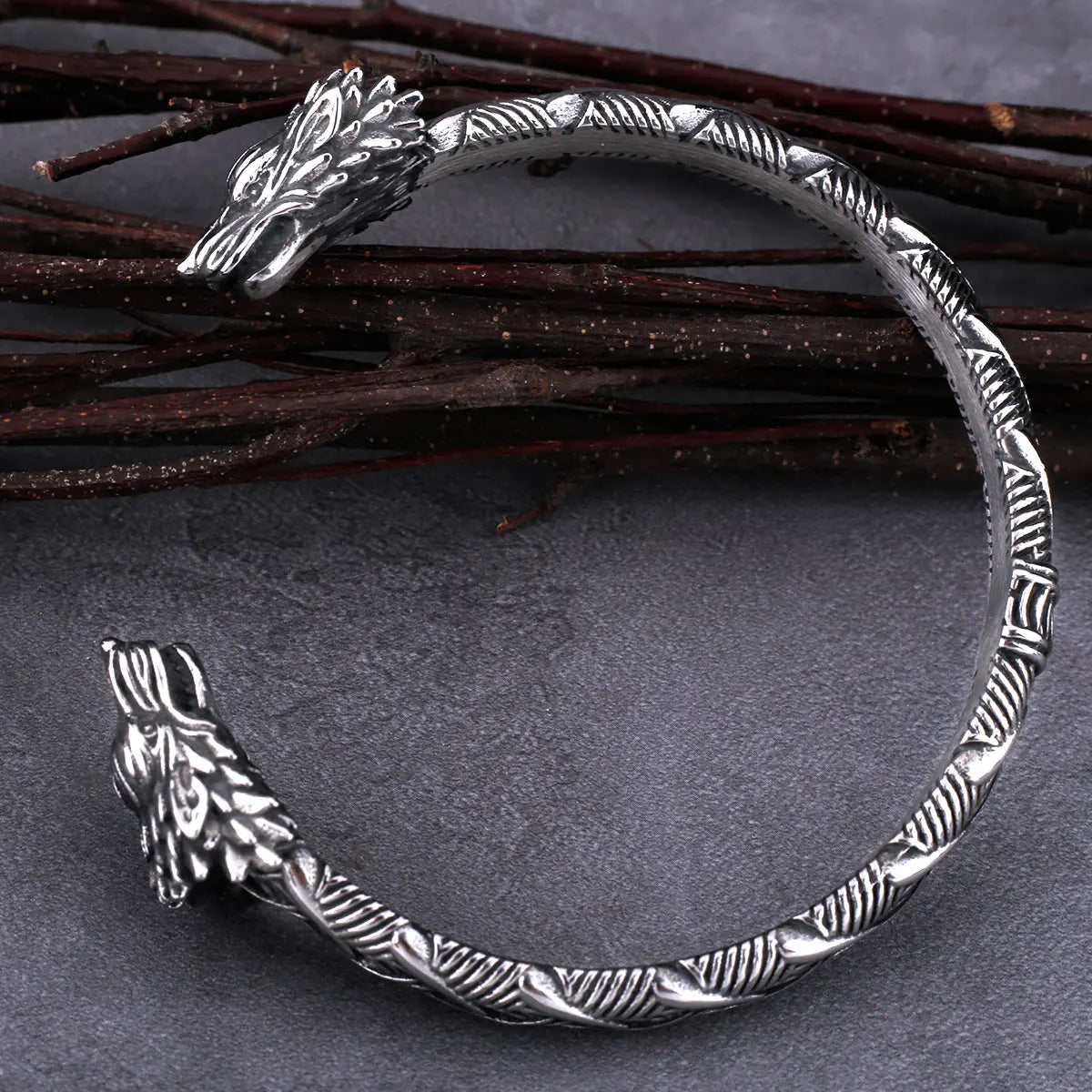 Bracelet Viking tête de loup