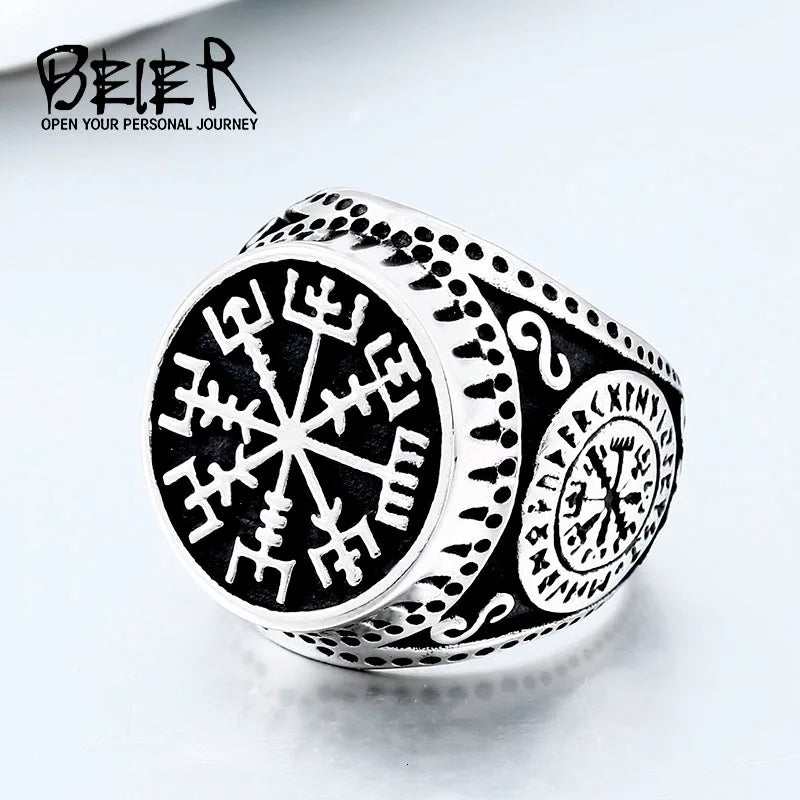Beier 316L Stainless steel nose viking men ring Dragon Animal Pagan Odin Amulet Vegvisir scandinavian fashion jewelry BR8-622