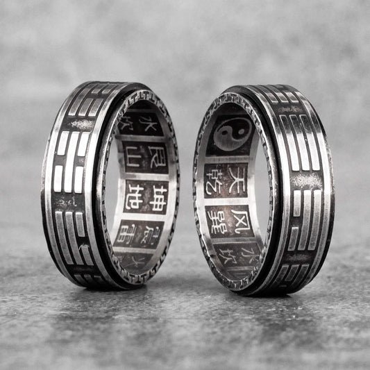 Bague rotative style Taoïste