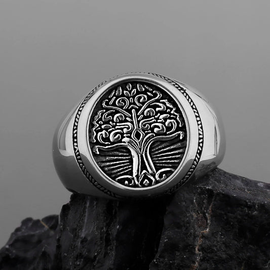 Anneaux viking Arbre de vie en Acier Inoxydable