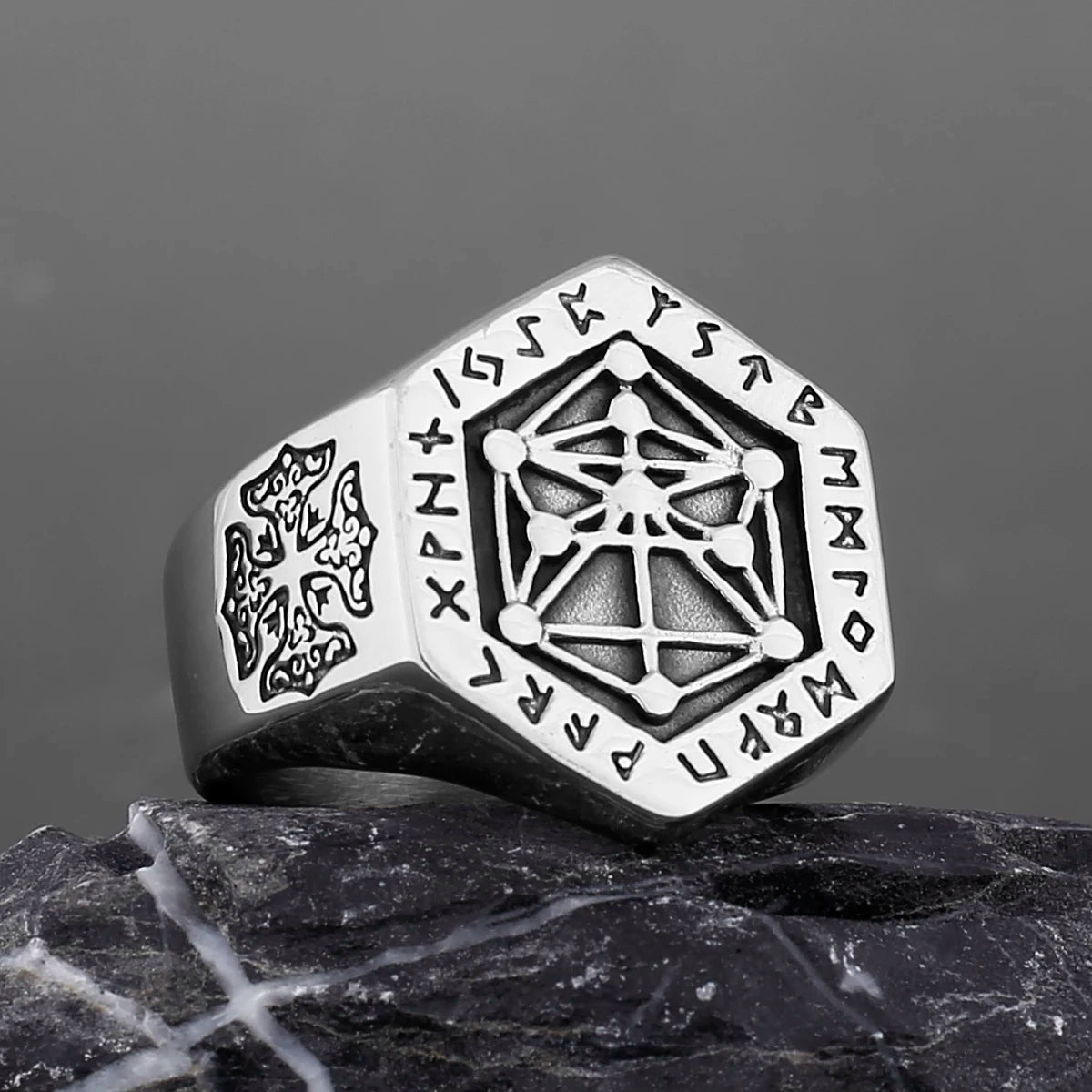 Anneau Rune nordique Kabbalah Totem