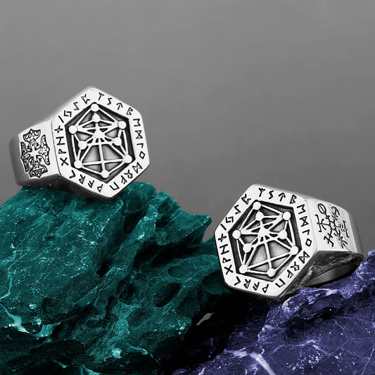 Anneau Rune nordique Kabbalah Totem
