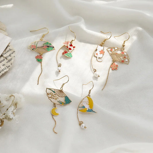 Boucle d'oreilles  dépareillé style Coréen