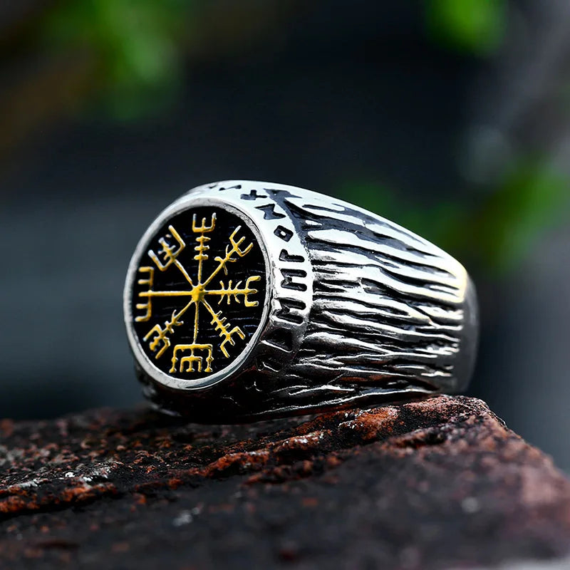 Anneaux Design Rune Viking Acier Inoxydable