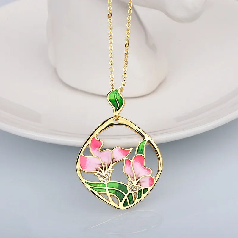Pendentif Géranium Argent S925.
