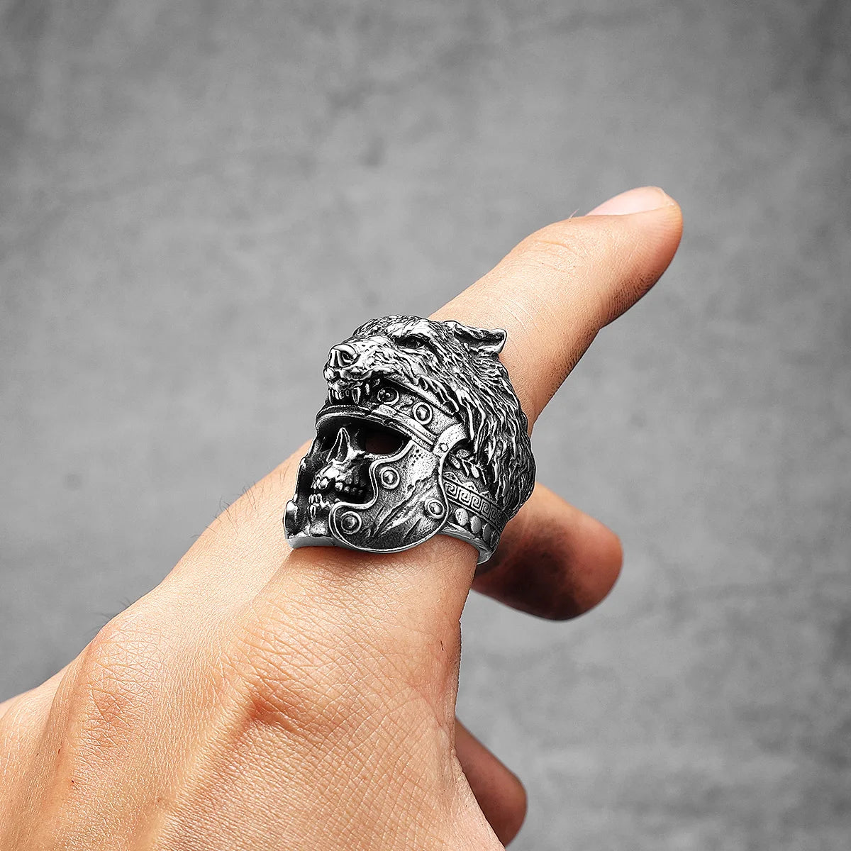 Anneaux Soldat Antique Skull&Bown