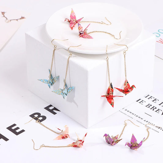 Boucle d'oreilles Origami oiseaux