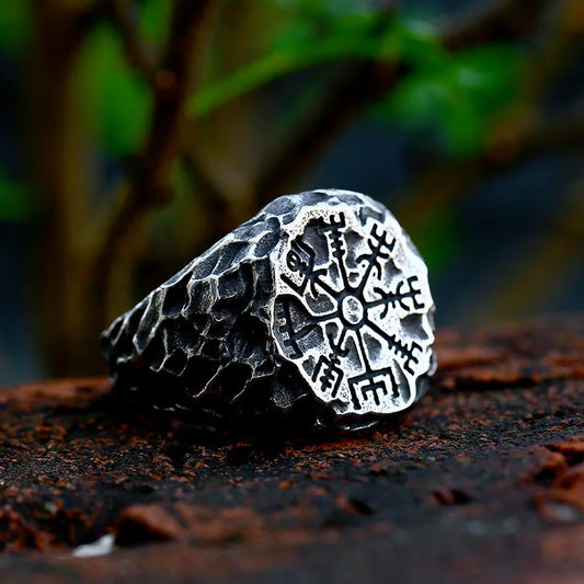 Anneaux Design Rune Viking Acier Inoxydable