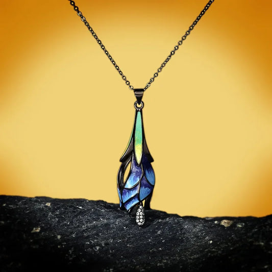 Pendentif Blue Lotus Argent 925