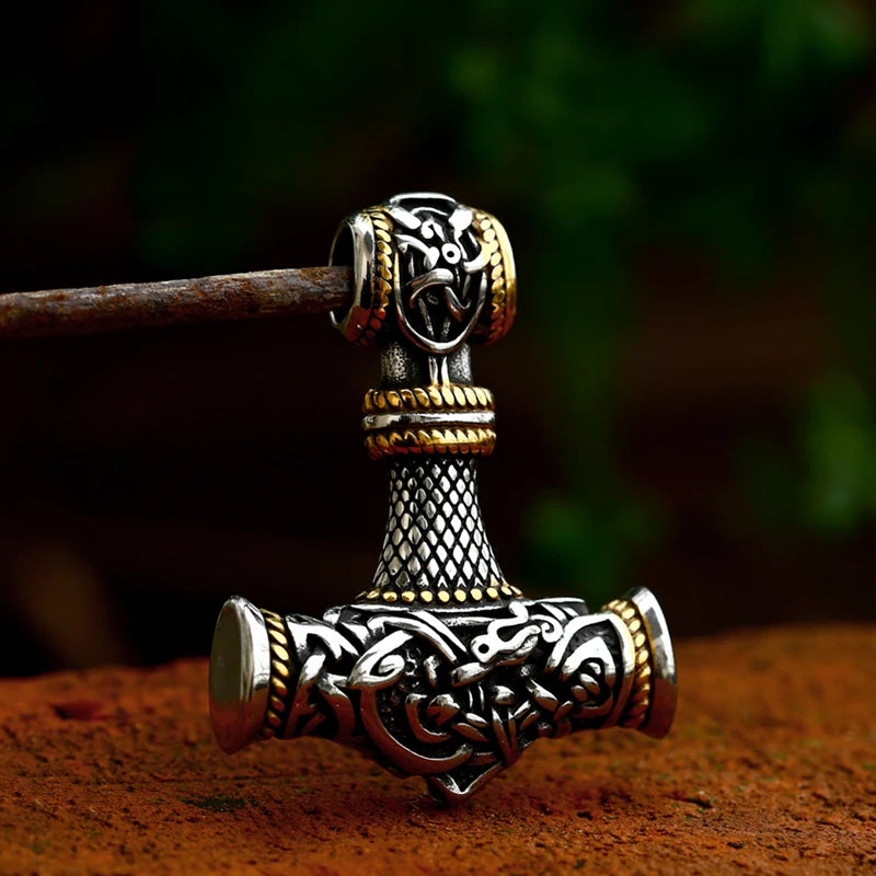 Pendentif Marteaux de Thor Mjolnir en Acier Inoxydable