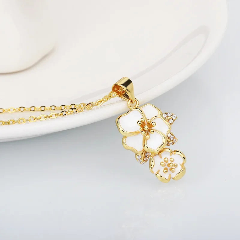 Pendentif  Fleurs de Jasmin  Argent S925&Zirconium