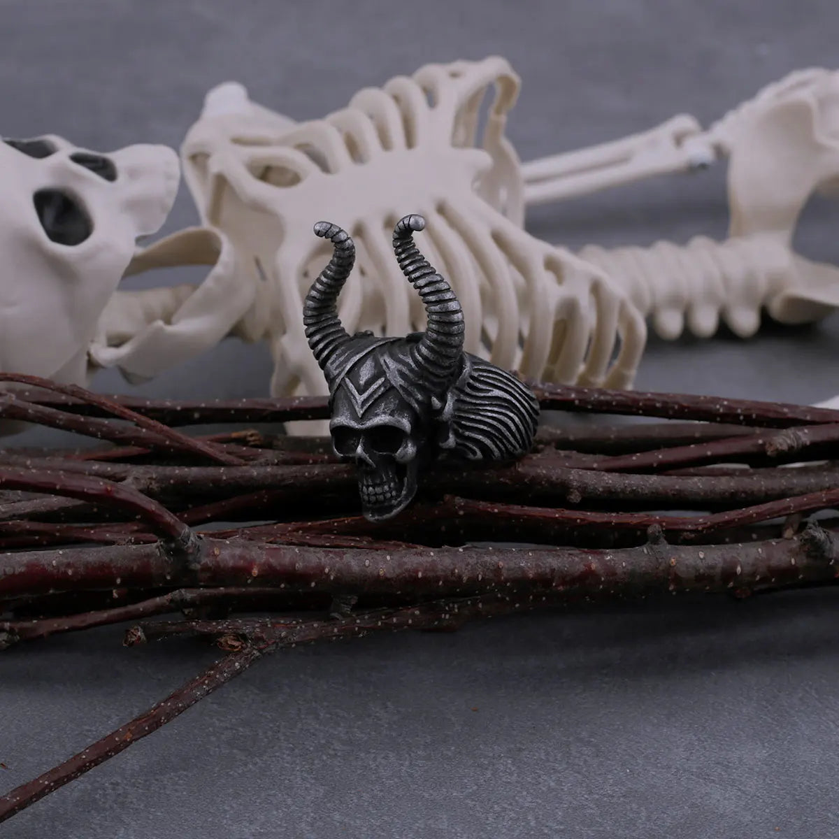 Bague Tête de mort Vintage