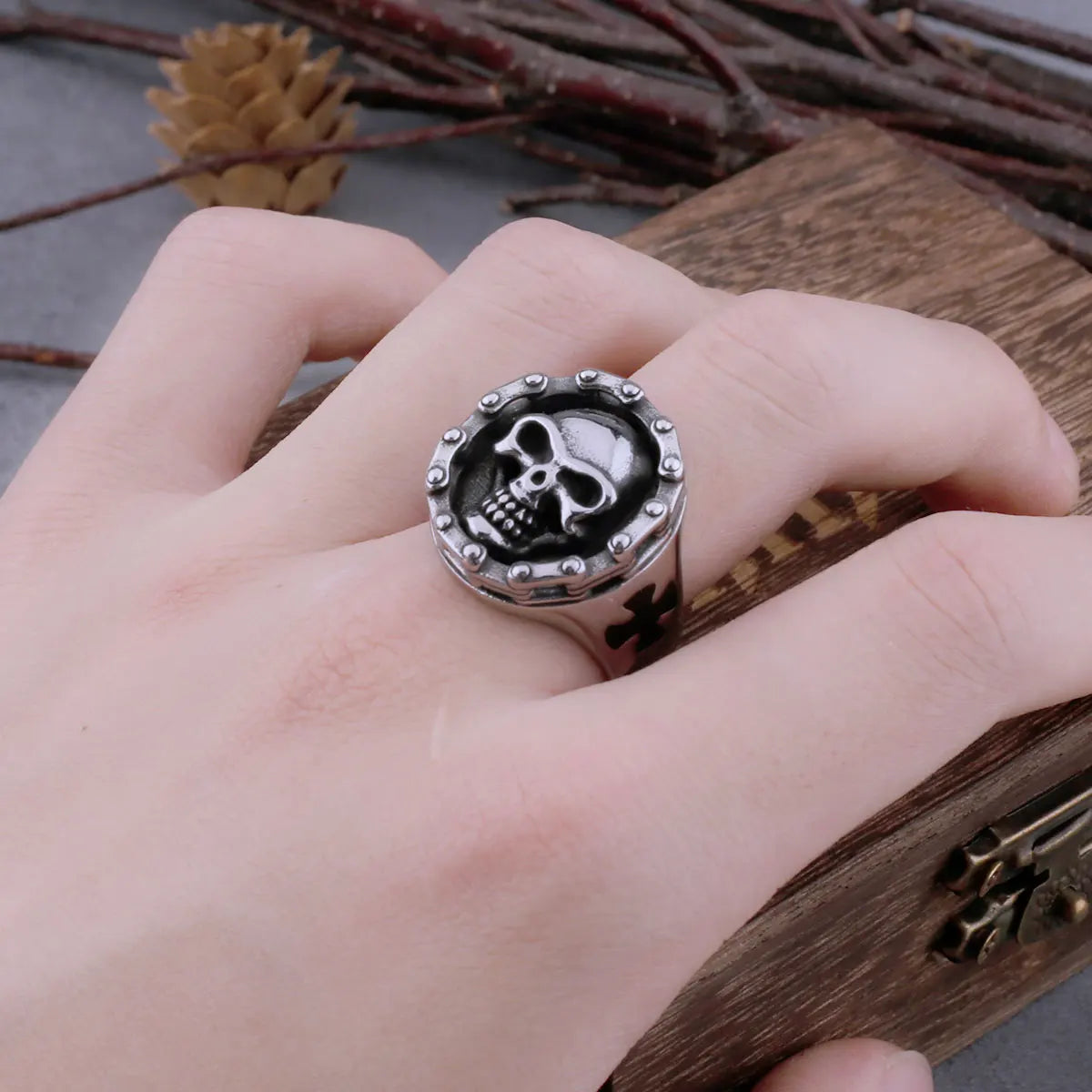 Bague Skull & Chain