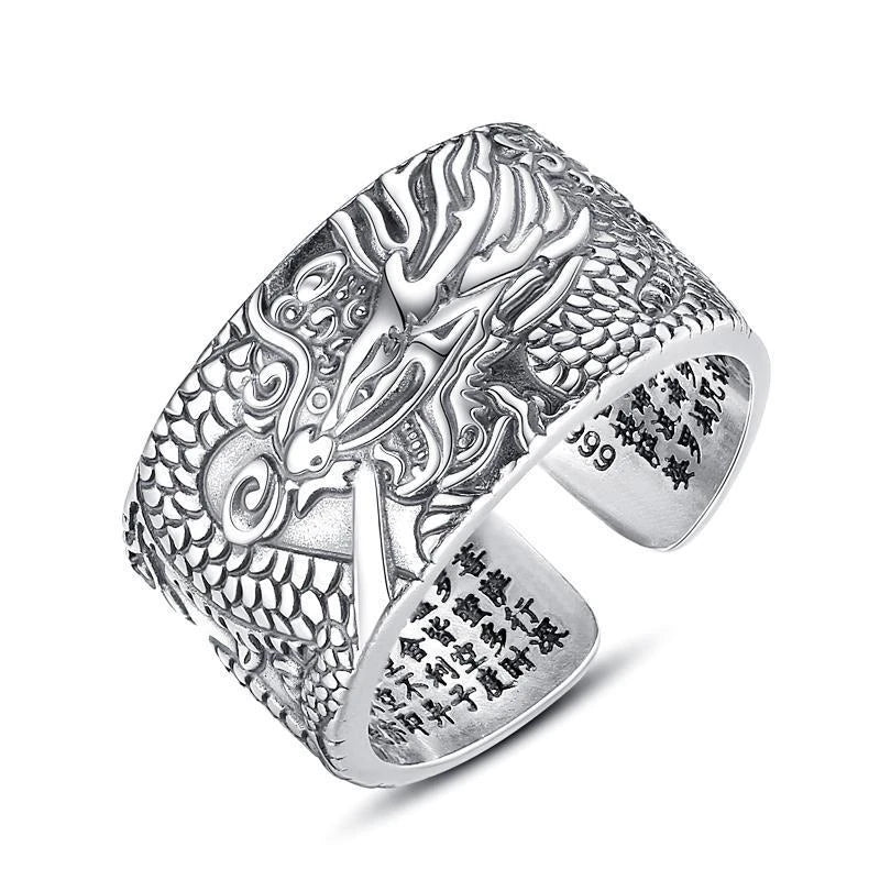 Bague ajustable Long Dragon des cieux