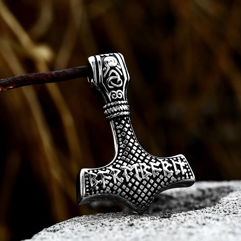Pendentif Marteaux de Thor Mjolnir en Acier Inoxydable