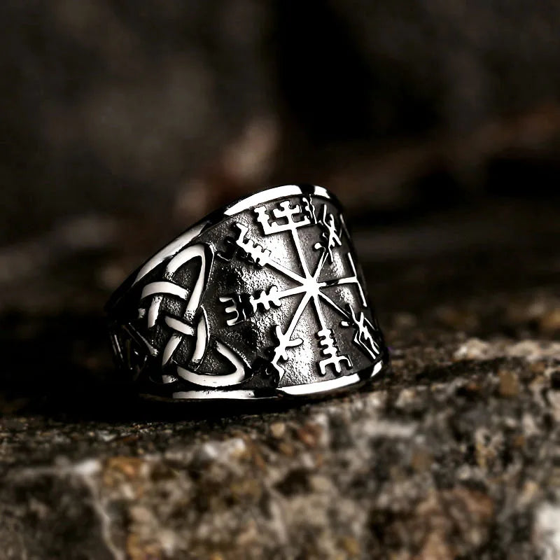 Beier 316L Stainless steel nose viking men ring Norse Amulet Pagan Odin Amulet Vegvisir scandinavian fashion jewelry BR8-751