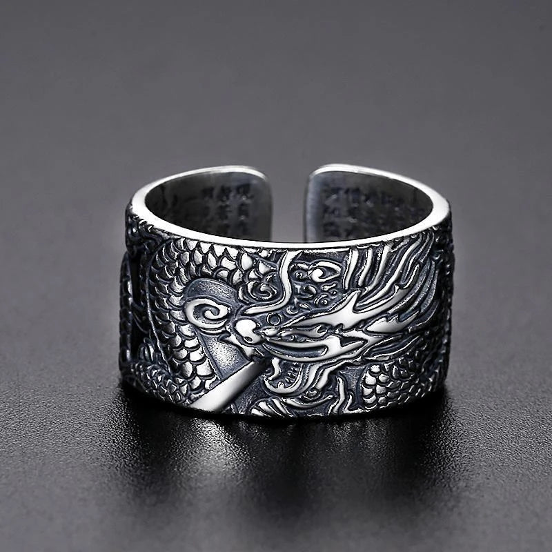 Bague ajustable Long Dragon des cieux