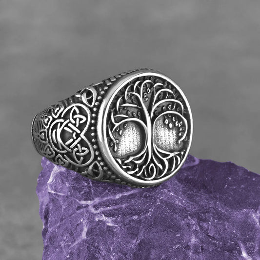 Stainless Steel Tree of Life Viking Ring Men Women Vintage Original Fashion Punk Gothic Motorcyclist Ring Jewelry Gift Wholesale