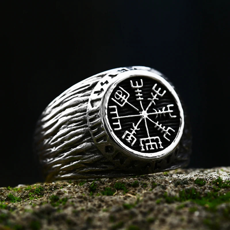 Anneaux Design Rune Viking Acier Inoxydable